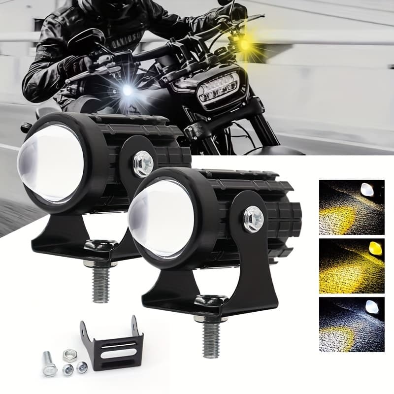 TEMU 2pcs Universal Led Work Lamp - 24w, Two-color , Durable For Car Truck Atv Offroad Suv Driving