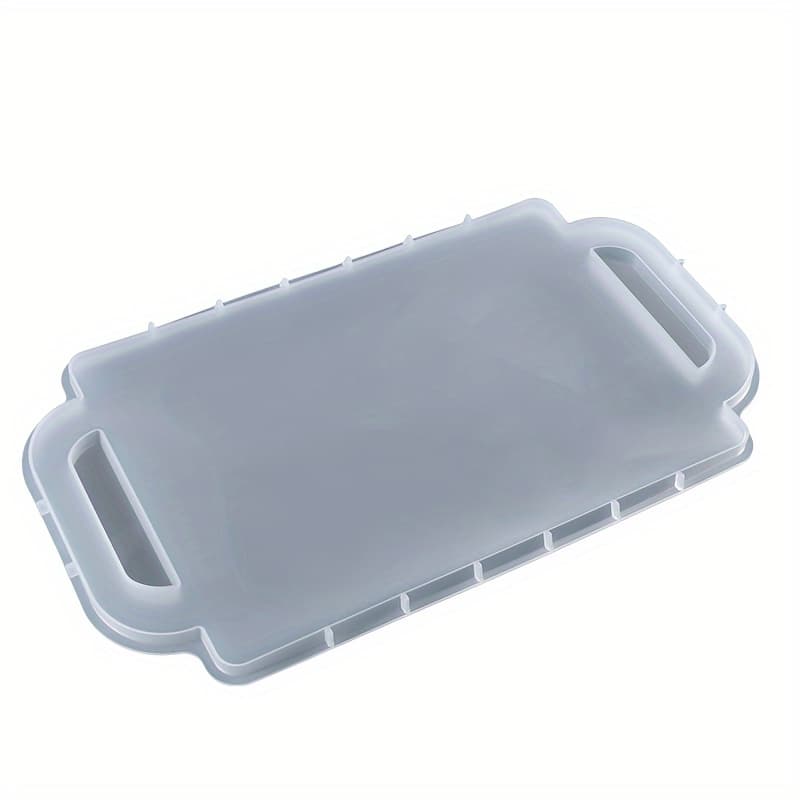 TEMU 1pc Handle Tray Silicone Mold, Rectangular Epoxy Silicone Resin Pouring Mold, Used For Cup Tray Making, 3d Diy Making, Decoration, Very Suitable For Family Display And Party Supplies