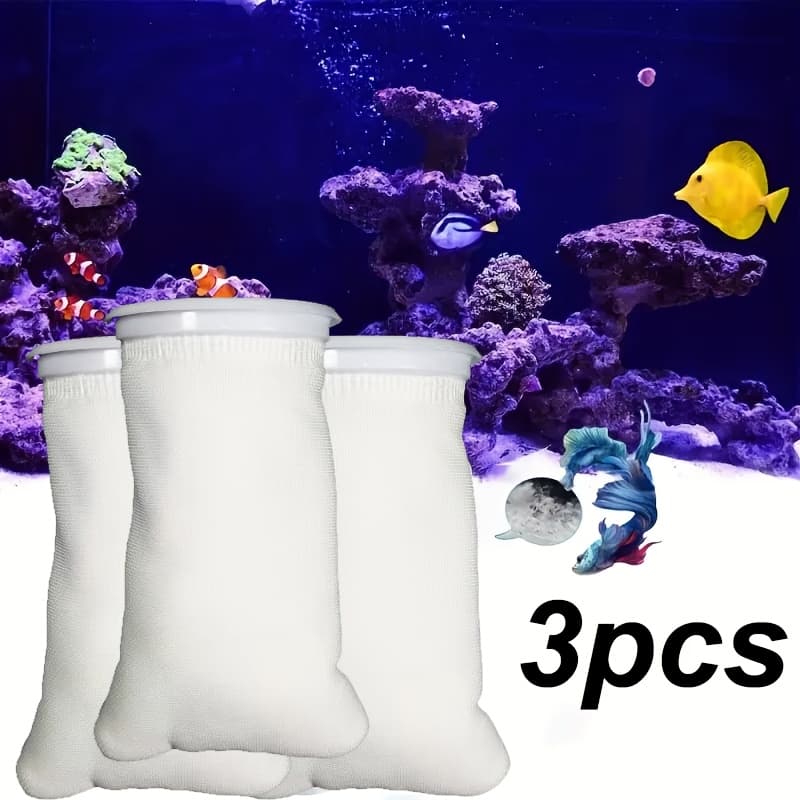 TEMU 3pcs 20cm Reusable Fish Tank Filter Bag Fits Most Aquariums & , Improves Water Quality, Fish Tank Filter System, Trapping, Compact Filtration, Filtration, Aquatic Pet Keepers, Pond Filtration