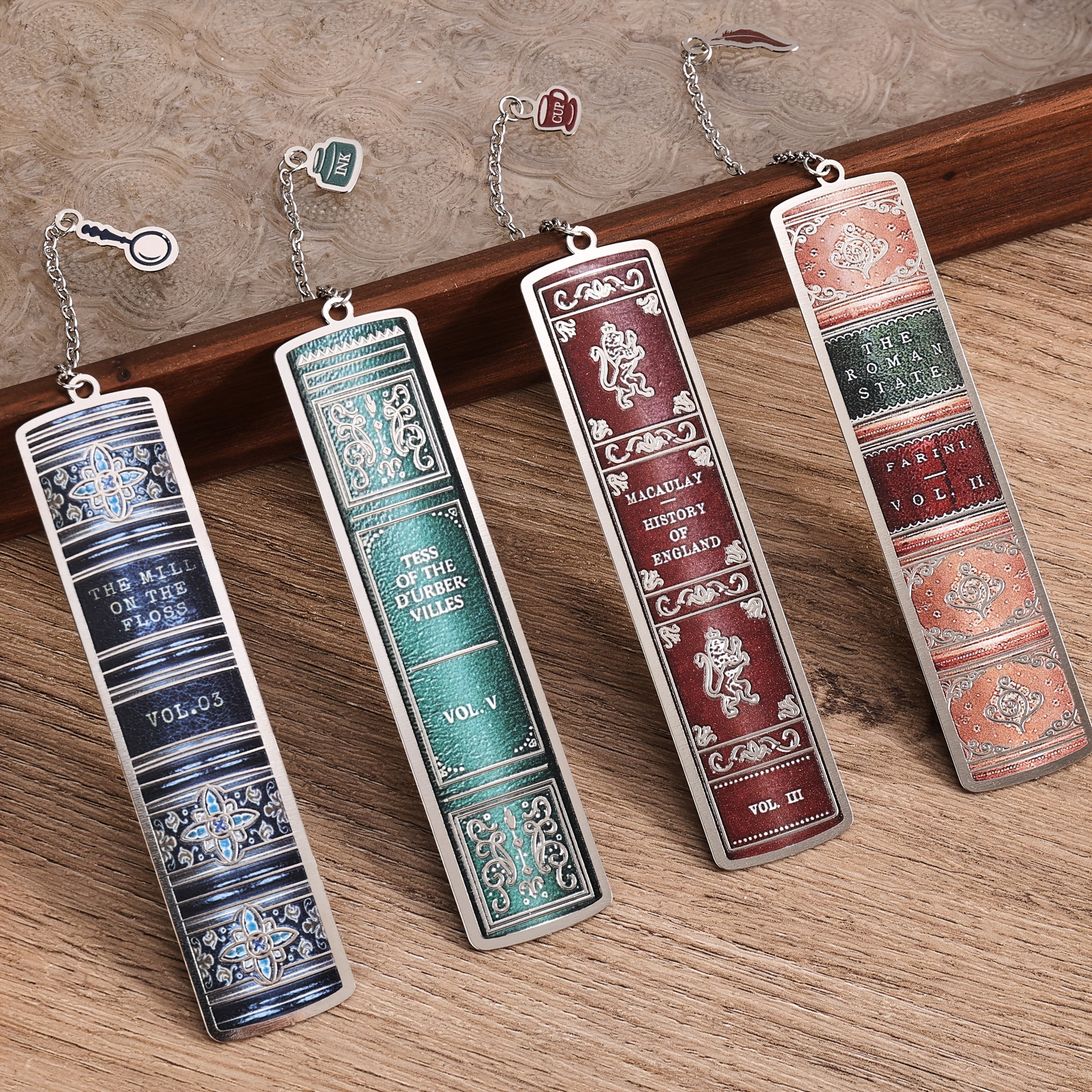 TEMU 4pcs Exquisite Metal Bookmark Set For Reading And Writing Enthusiasts - Perfect Gift For Women, Students, Featuring Mountain Design