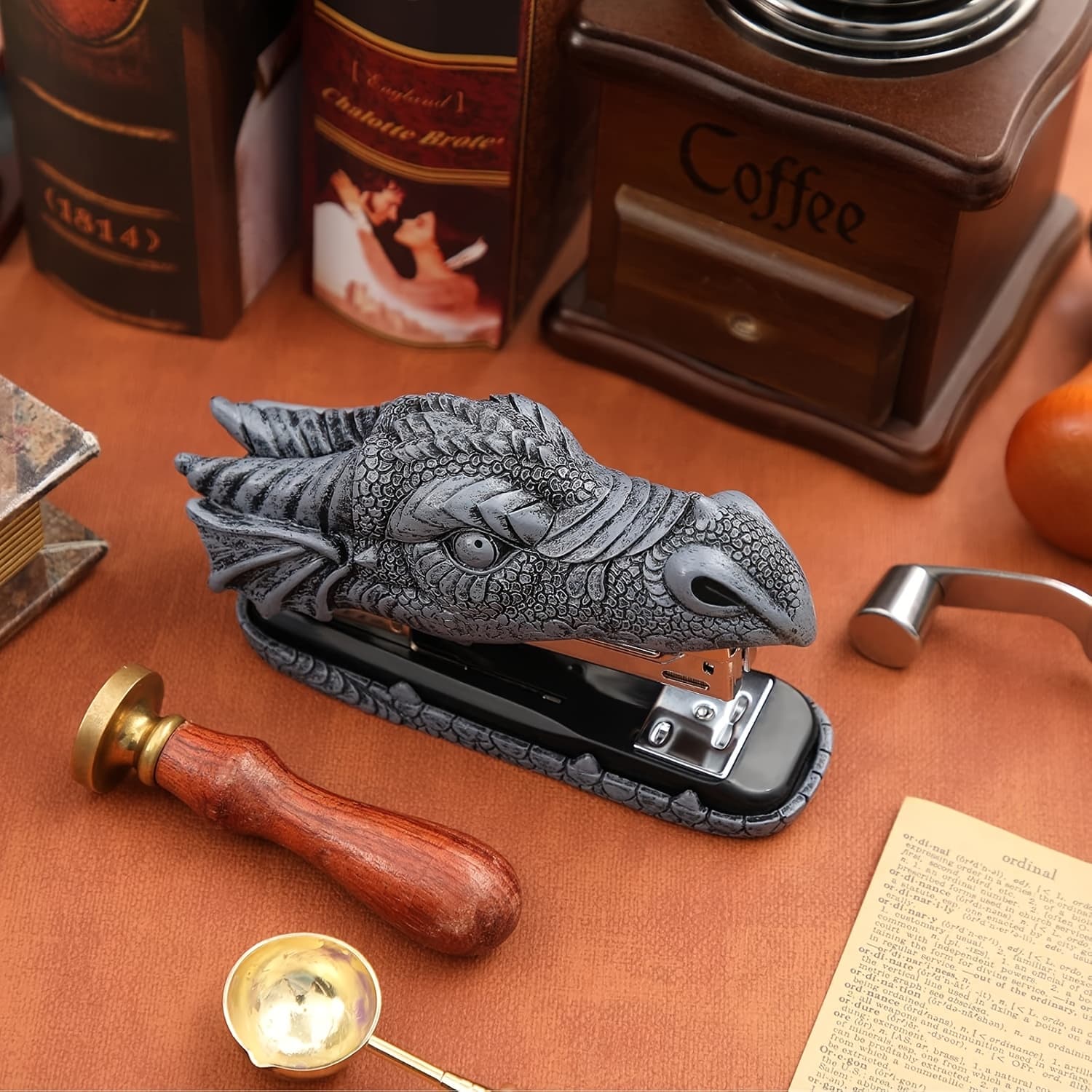 TEMU Resin Stapler, Creative Office Stationery, Home Decor Craft, Desktop Ornament, Iron Manual Stapler, Desk Accessory|aesthetic Desk|iron Stapler