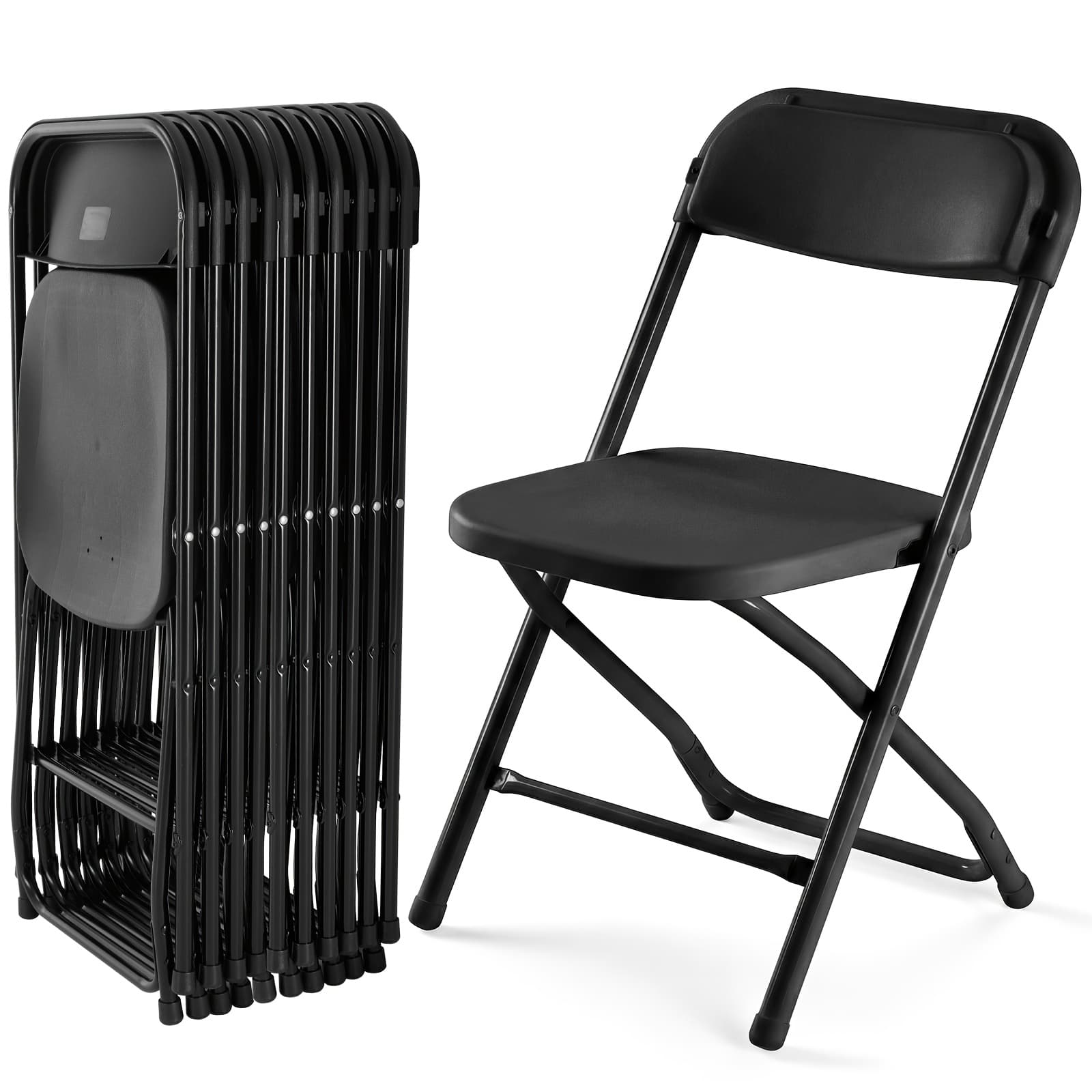 TEMU 4/6/10pcs Office Plastic Folding Chair, 330lb Heavy Duty Load Capacity, Lightweight Foldable Office Chair For Office Use