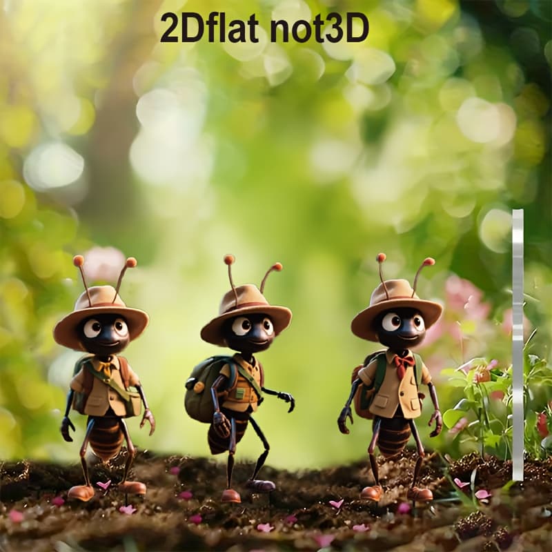 TEMU 2d Flat, 3pcs Cute Ant Acrylic Garden Decor, Suitable For Gardens, Lawns, Potted Courtyards, And More Fence Decorations, Gift, 2d Flat