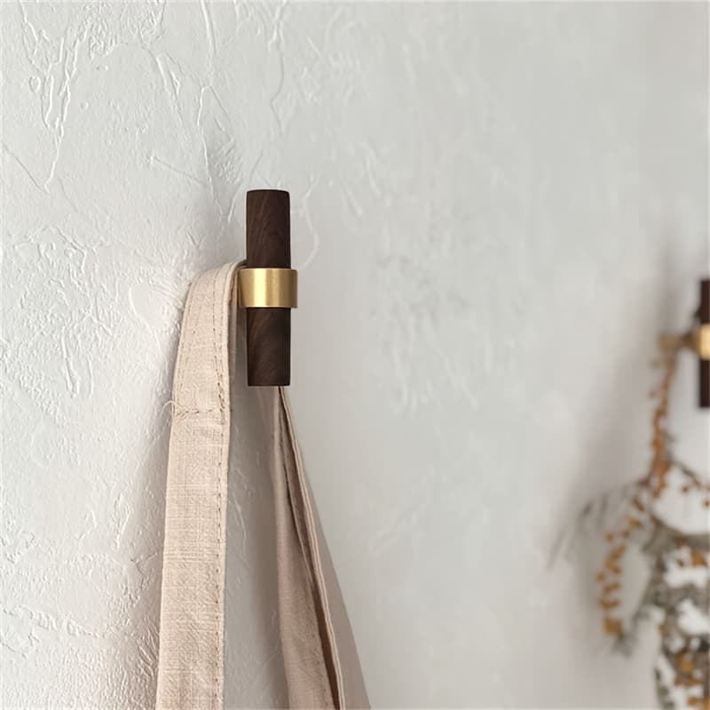 TEMU Creative Metal And Wood Combination Hanging Clothes Hook, Traceless Clothes Hook For Entrance, Hallway, Bedroom Wall, Utility Hooks