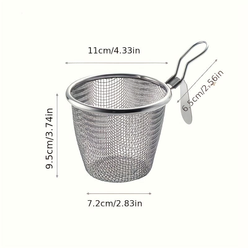 TEMU 1pc/2pcs Stainless Steel Hot Pot Mesh Skimmer Hanging Wall Filter Basket Commercial Noodle Cooking Soup Noodle Pot Skimmer