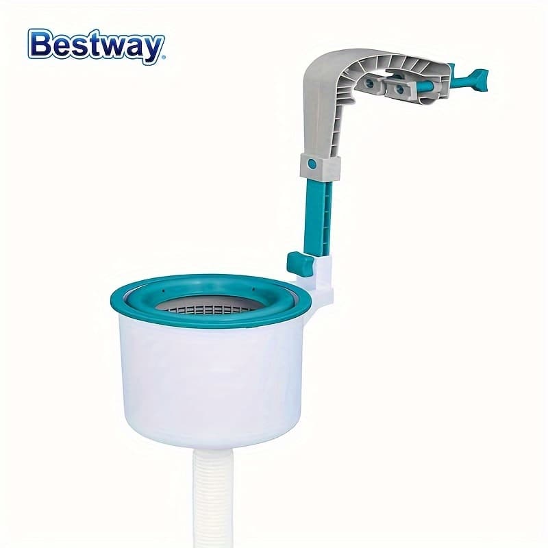 TEMU Bestway58233 800 Gph Above Ground Swimming Pool Surface Skimmer Cleaner Set Up & Adjustable Mounting Bracket For Height