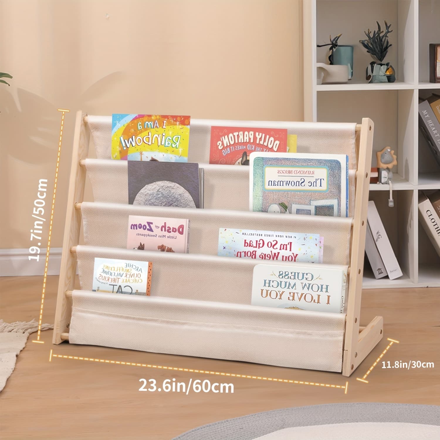 TEMU 4-tier Sturdy Bookshelf For Room Decor, Wood Texture Book Storage Rack, Ideal Height Bookcase With Shelves For , Display Organizer