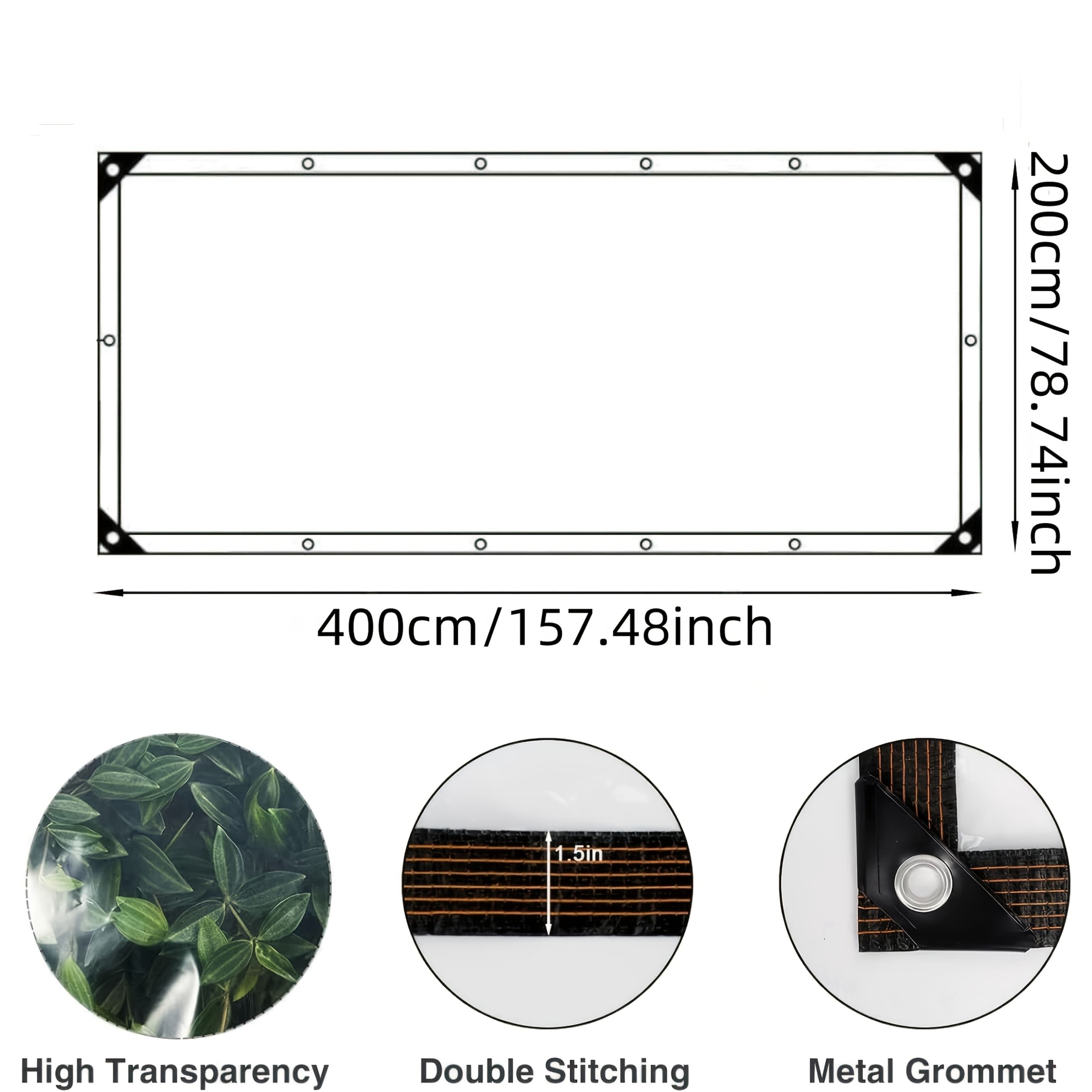 TEMU Transparent, Wind-resistant, And Waterproof Tarp With Seals - Outdoor Cover For Plants, Chicken Coops, And Camping. Lightweight And Tear-resistant Protection For Gardeners