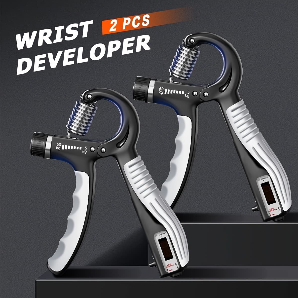 TEMU 2pcs-[adjustable Grip Trainer] Adjustable Resistance Grip Strength Trainer Hand Grip Exerciser Strengthener - Forearm Streng