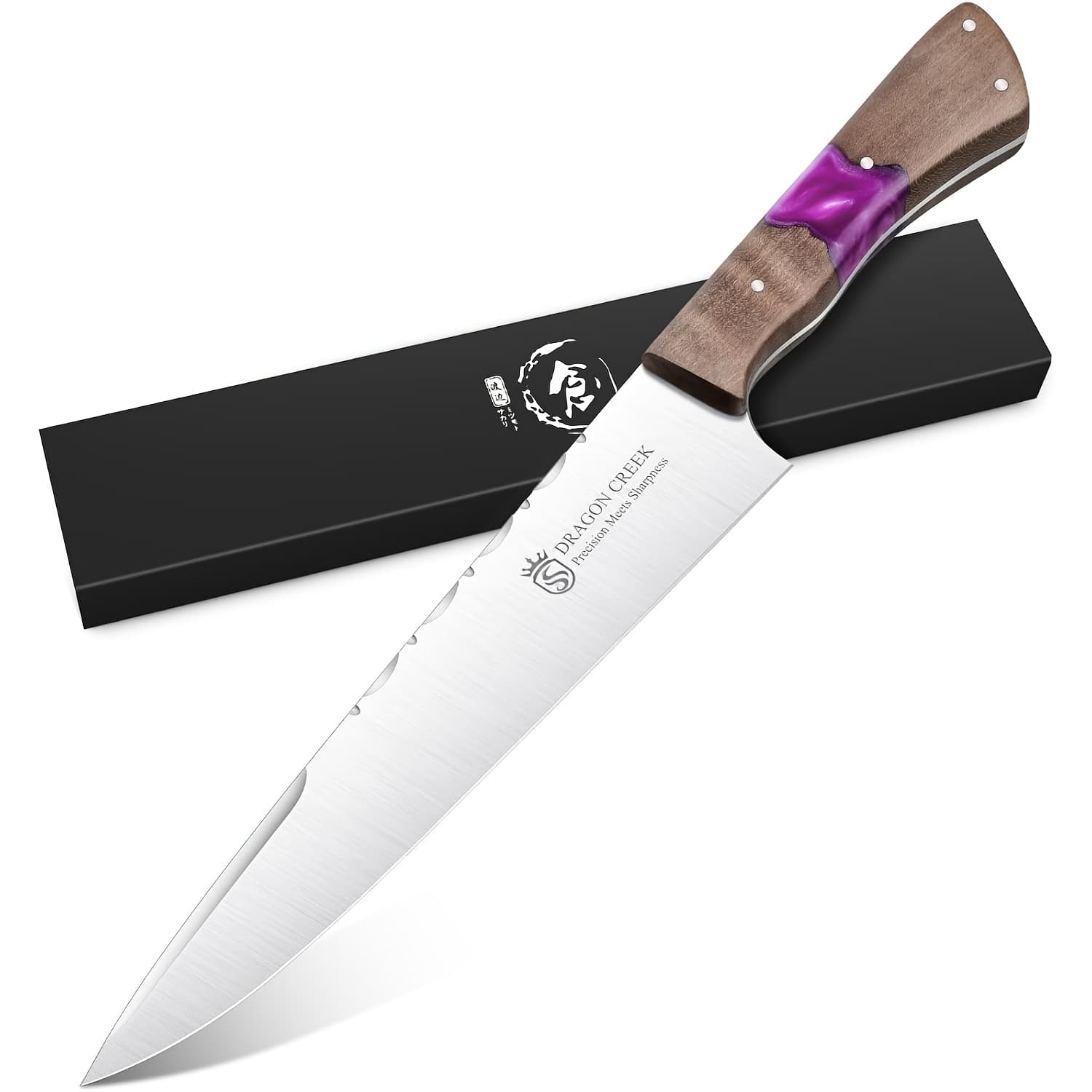 TEMU Chef Knife 8-inch Chef's Knives Knife High Carbon Stainless Steel Cooking Knife With Triple Handle And Gift Box, Classic Gyutou Knives For Kitchen