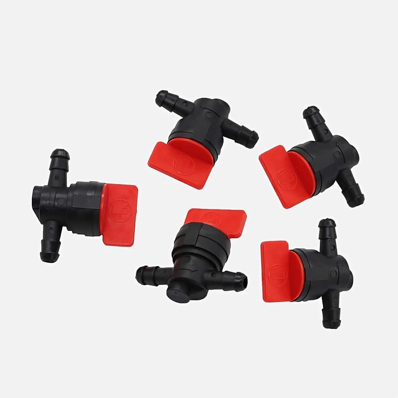 TEMU 5pcs Suitable For 180 Degree & 1/4 Inch Inline Gas Filter Valve Clamp 494768, 697947, 698183, Am36141, Am107340 Durable Plastic Black Motorcycle Fuel Tank Connector
