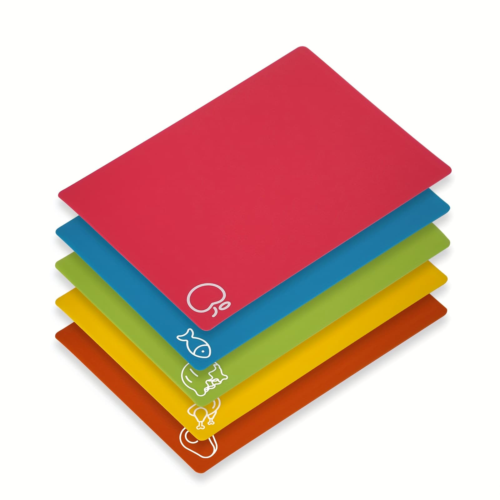 TEMU 5pcs Flexible Cutting Boards, Bpa Free Plastic Cutting Boards For Kitchen, Non Slip Cutting Mat For Meat And Vegetables, Thanksgiving