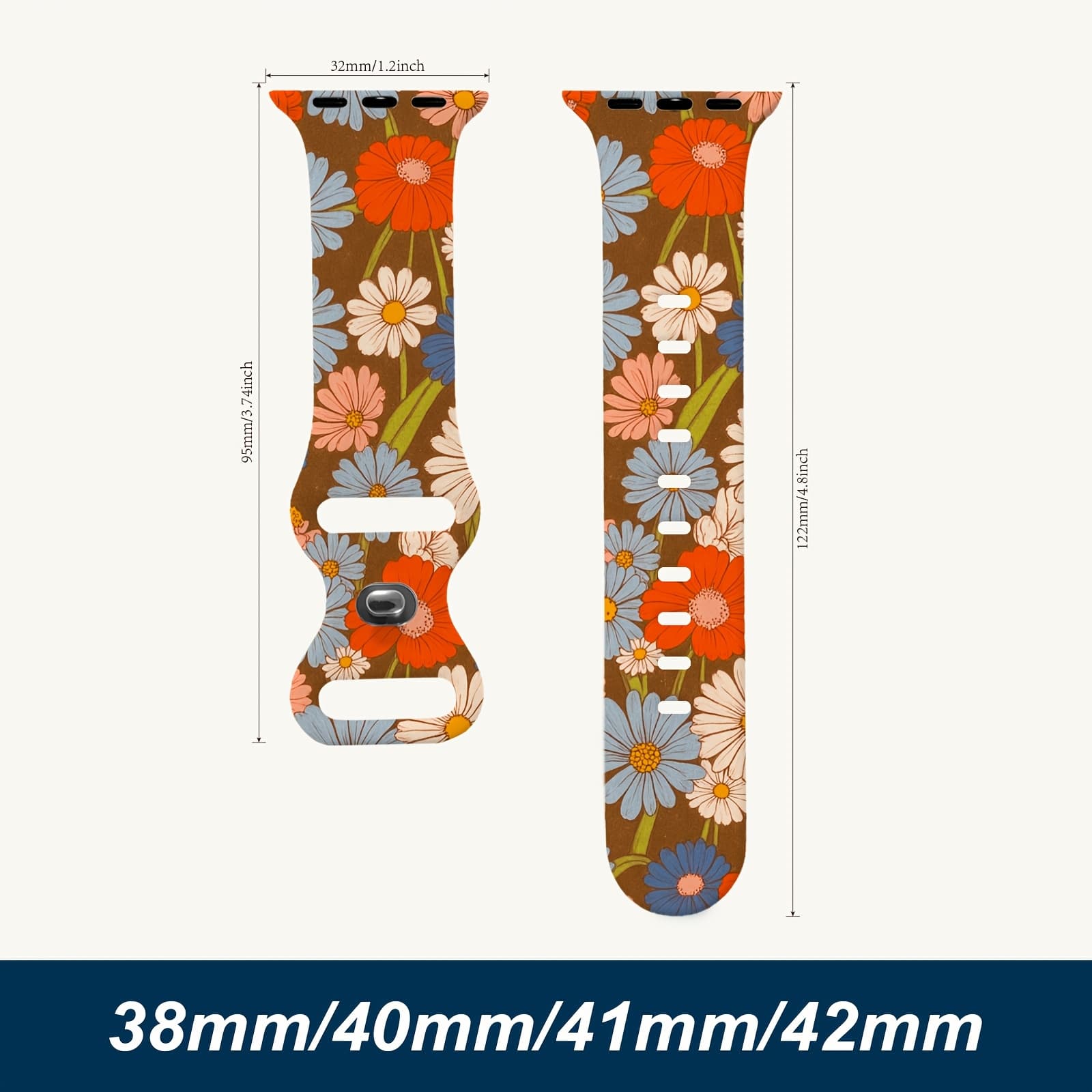 TEMU For Women Men 38/40/41/42mm Watch Strap Colorful Best Gift Adjustable And Replaceable Clasp Printed Non-fading Fashionable For Women