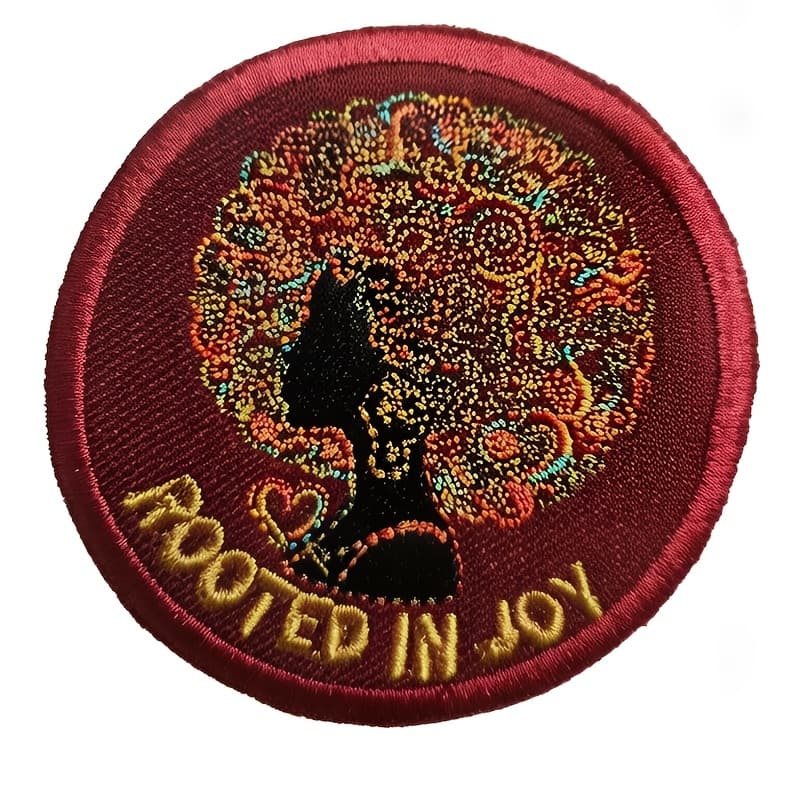 TEMU 1pc Embroidered Letter " In Joy" Hot Melt Glue Patch Clothing Decoration Exquisite Cloth Sticker Accessory