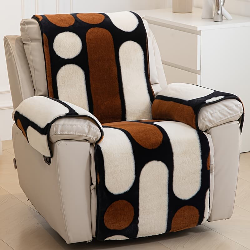 TEMU 1pc, Multifunctional Sofa Cover, Rabbit Hair Velvet Sofa Cover, Durable Pet Cushion Cover, Living Room, Office, Home Decoration, Universal Protection Sofa Cover