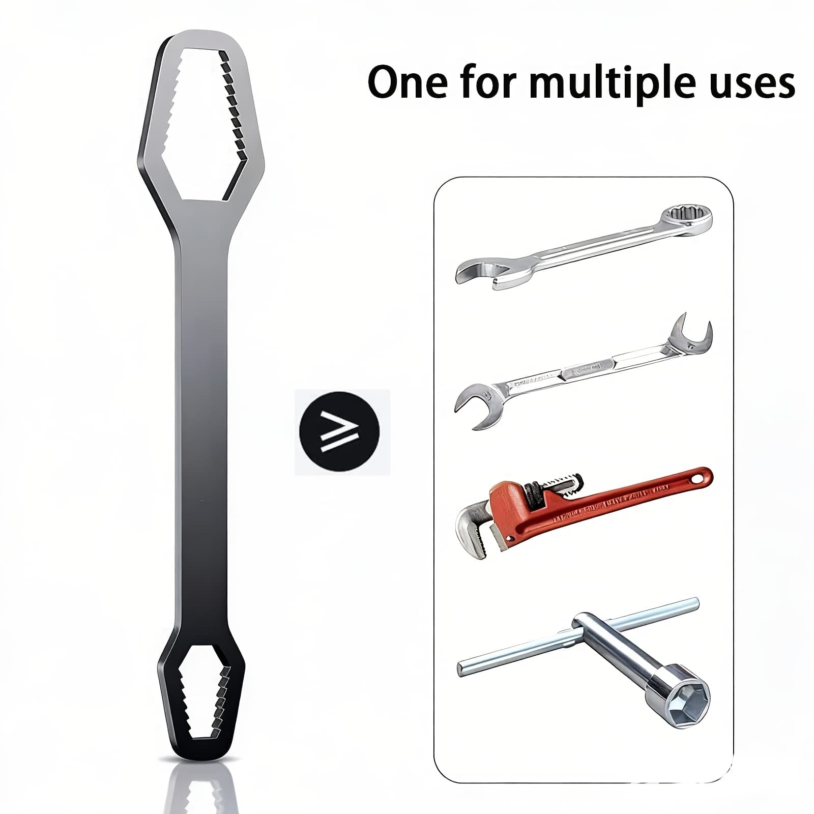 TEMU 1pc Multi-functional T-type Wrench, Adjustable Self-tightening Double-ended Design, 3-17mm Diameter 5mm Thick Wrench, For Auto Repair And Home Diy, Portable Hand Tool