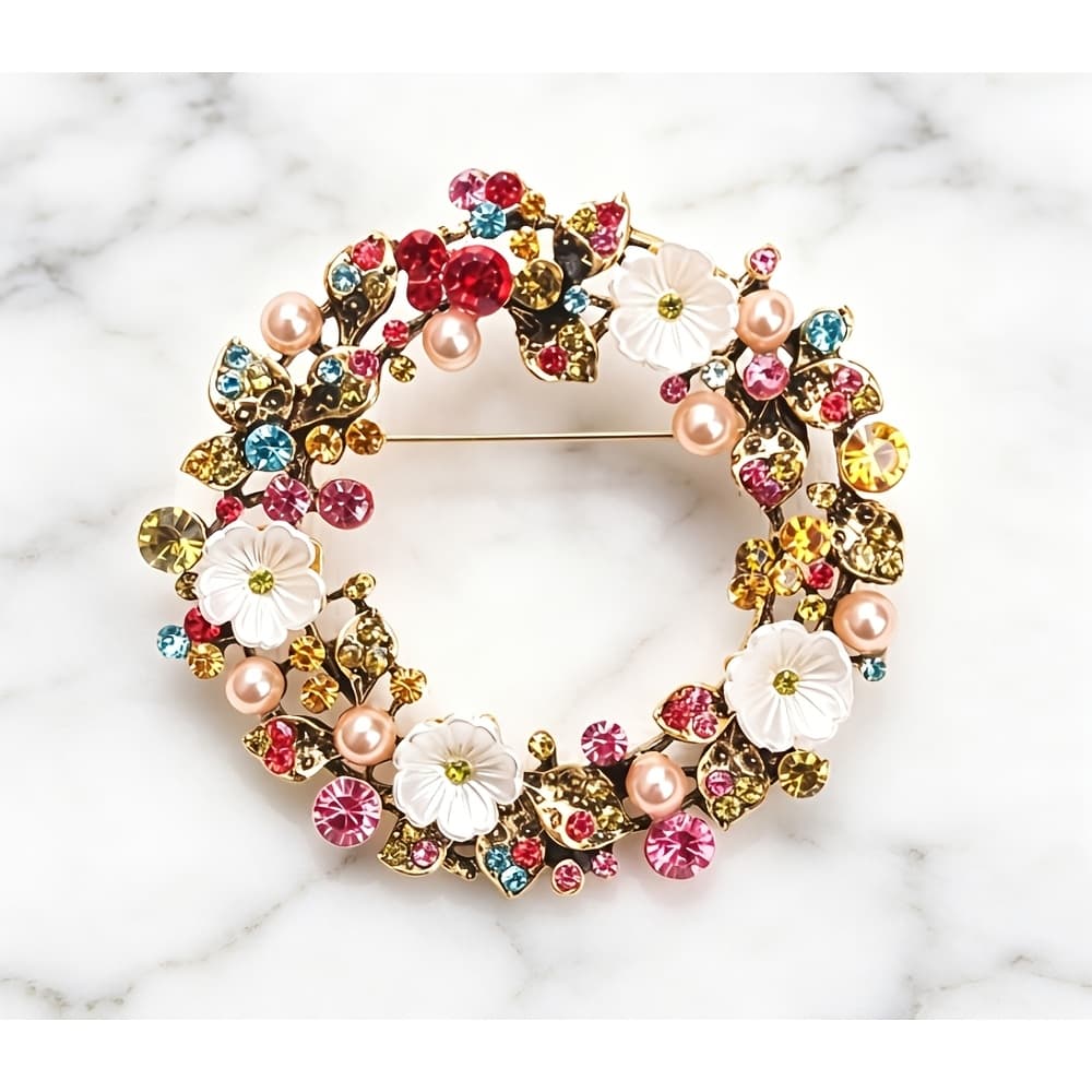 TEMU 1pc Wreath Brooch, A Stylish Present For . Great For Festive Occasions Like Valentine's Day, Halloween, Christmas, And For Dressing Up Evening Gowns. It Can Be Used To Coats, Scarves, , Etc