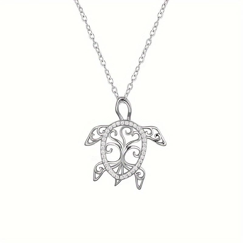 TEMU 925sterling Turtle Necklace - Tree Of Life, Beachy, Perfect Gift For Mom, (holiday, Valentine's Day, Anniversary)