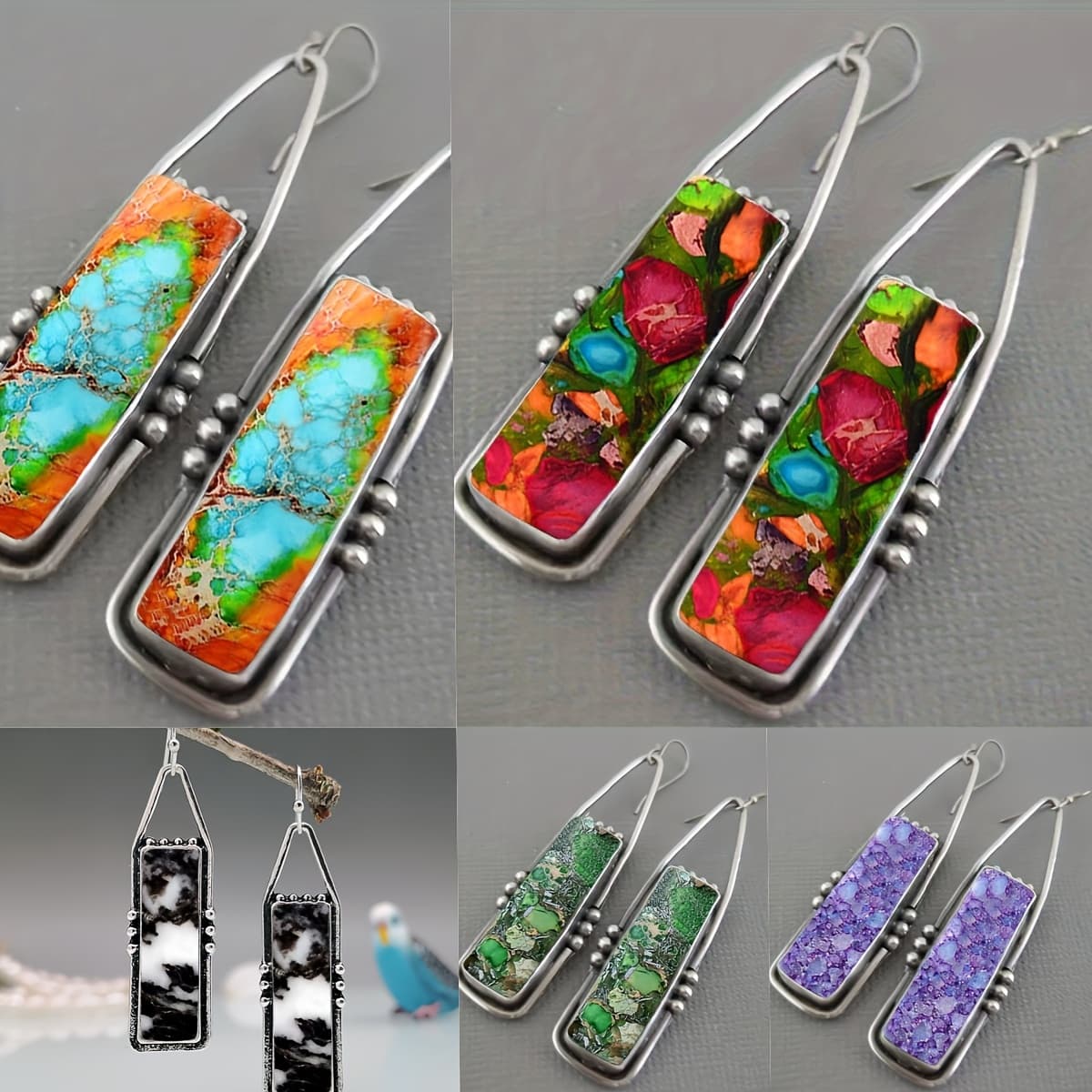 TEMU 5 Pairs Of And Exquisite Women's Fashionable And Retro Earrings As Birthday Gifts For Female