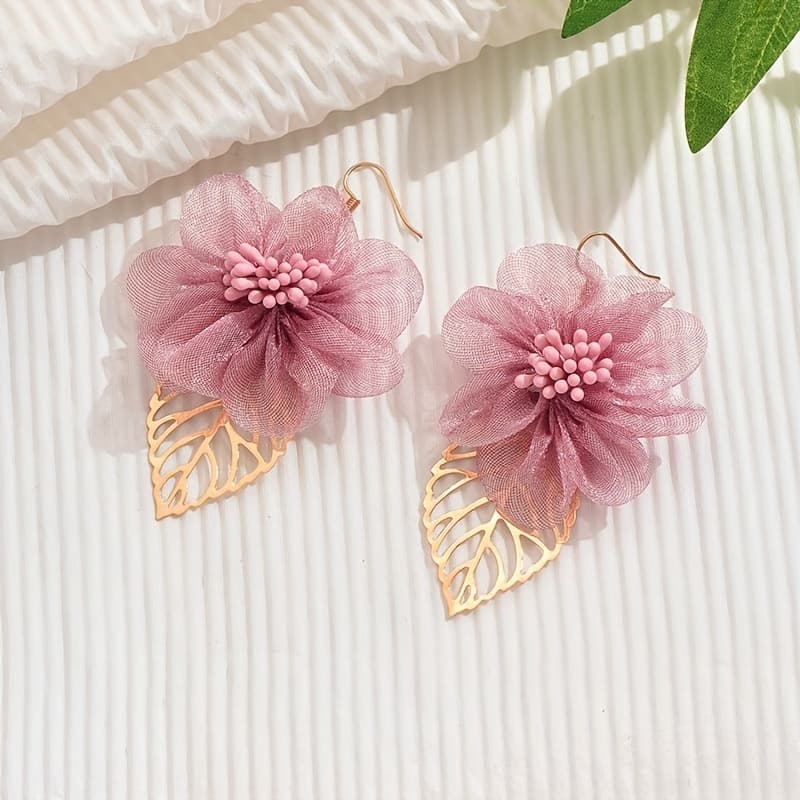 TEMU Easy Cute Hollow Lace Earrings Women