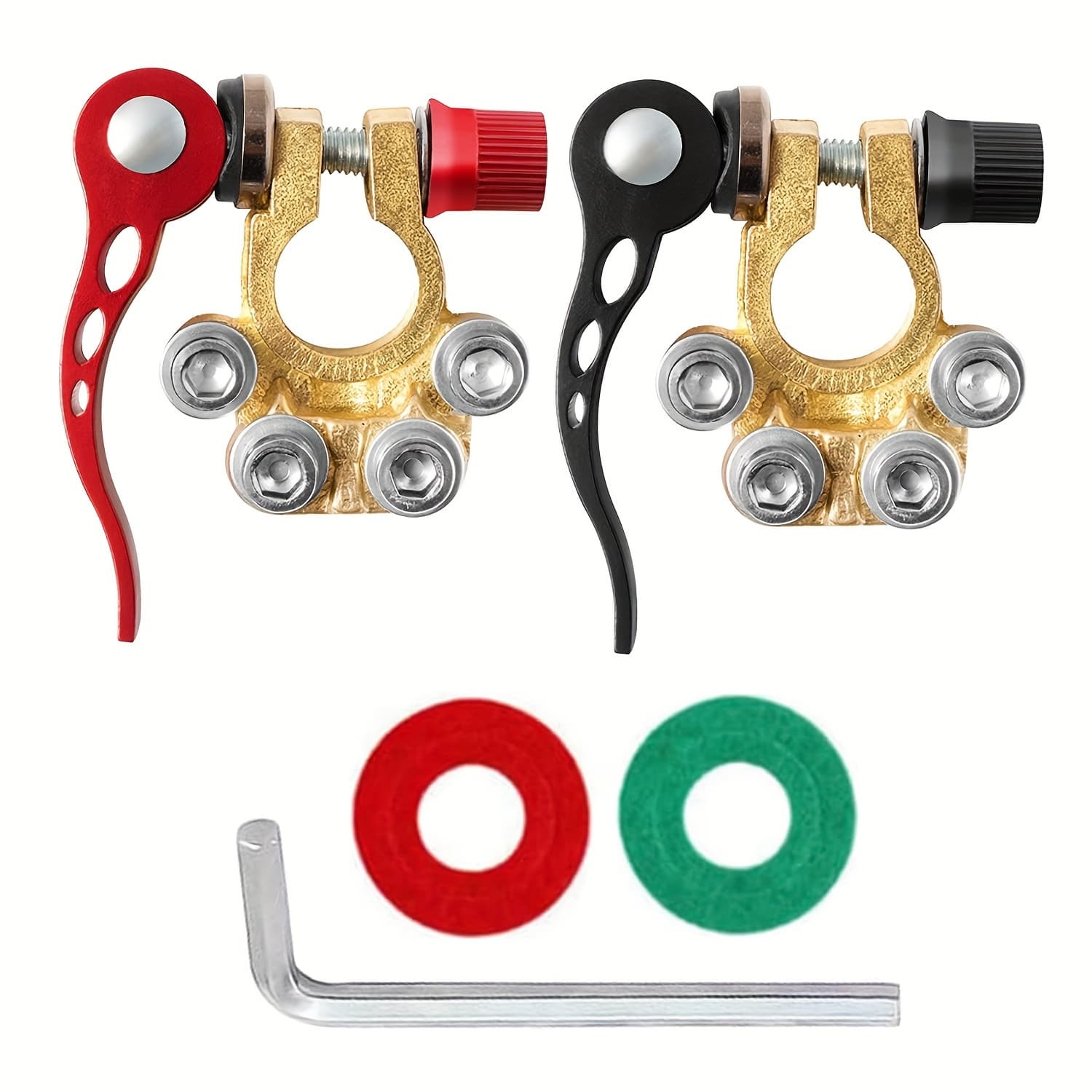 TEMU 1 Pair Quick Disconnect Connectors Car Bornes Main Cable Post Clamp Terminal Screw Connection For Car Truck