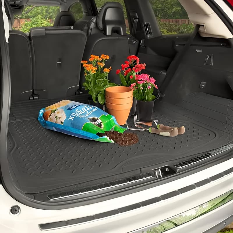 TEMU Thick Anti Slip Cargo Mat For , With A Design-suitable For Small Cars/ Suvs/ , Pickup Trucks, Etc.waterproof, Wear-resistant, Easy To Clean Rubber Carrier Protective Pad