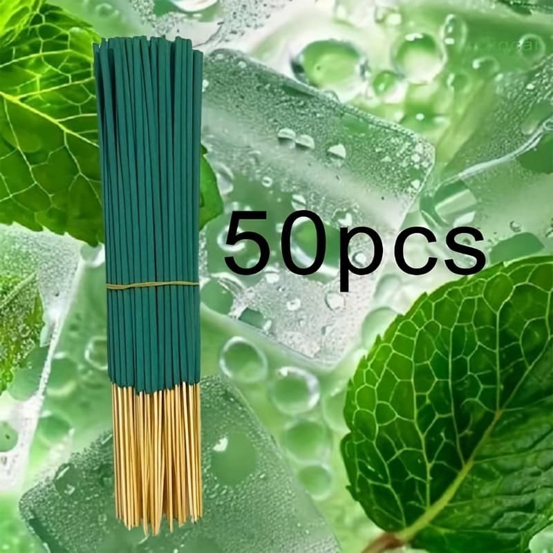 TEMU 50pcs - Natural Mint Fragrance Stick - | Wood Material | | Suitable For Home, Yoga Room, , And Meditation | Festival Series (hanukkah, Thanksgiving, 's Day)