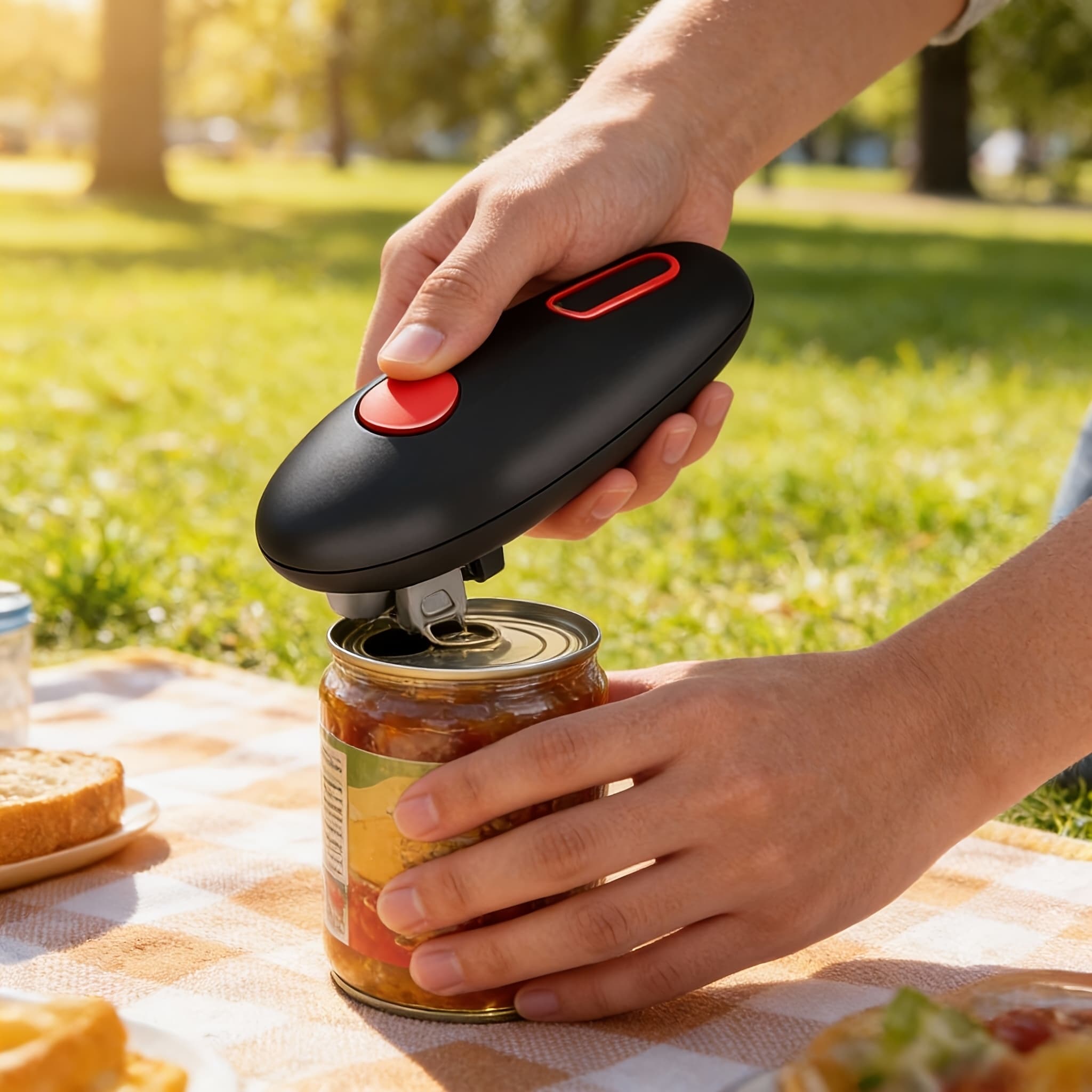 TEMU Electric Can Opener Automatic Battery Powered, Touch Hands Free With Safe Design, Ideal For Seniors Arthritis And Weak Hands, Portable For Kitchen Camping Rv, Perfect Gift For Elderly