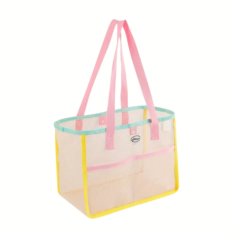 TEMU Large Capacity Mesh 's Shoulder Bag Handbag Women's Beach Bag