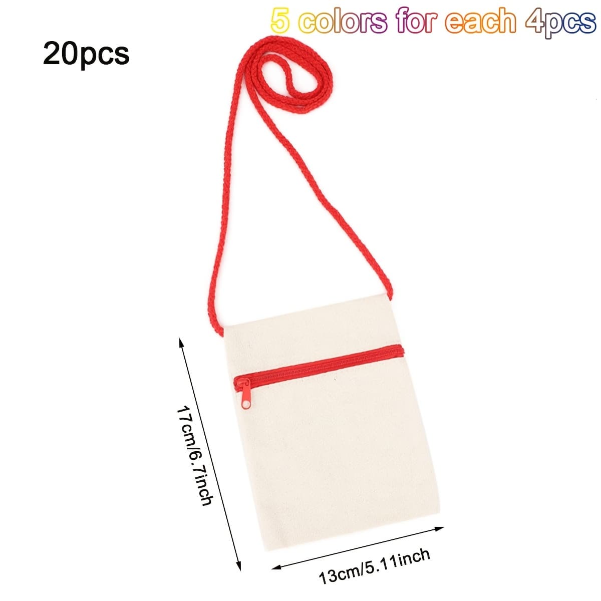 TEMU Set Of Zipper Bags Measuring 6.7 By 5.1 Inches, Ideal For Painting And Carrying As A Crossbody Bag. Perfect For Birthday Celebrations, Projects, And As Small Backpacks Or Gift Bags For Parties
