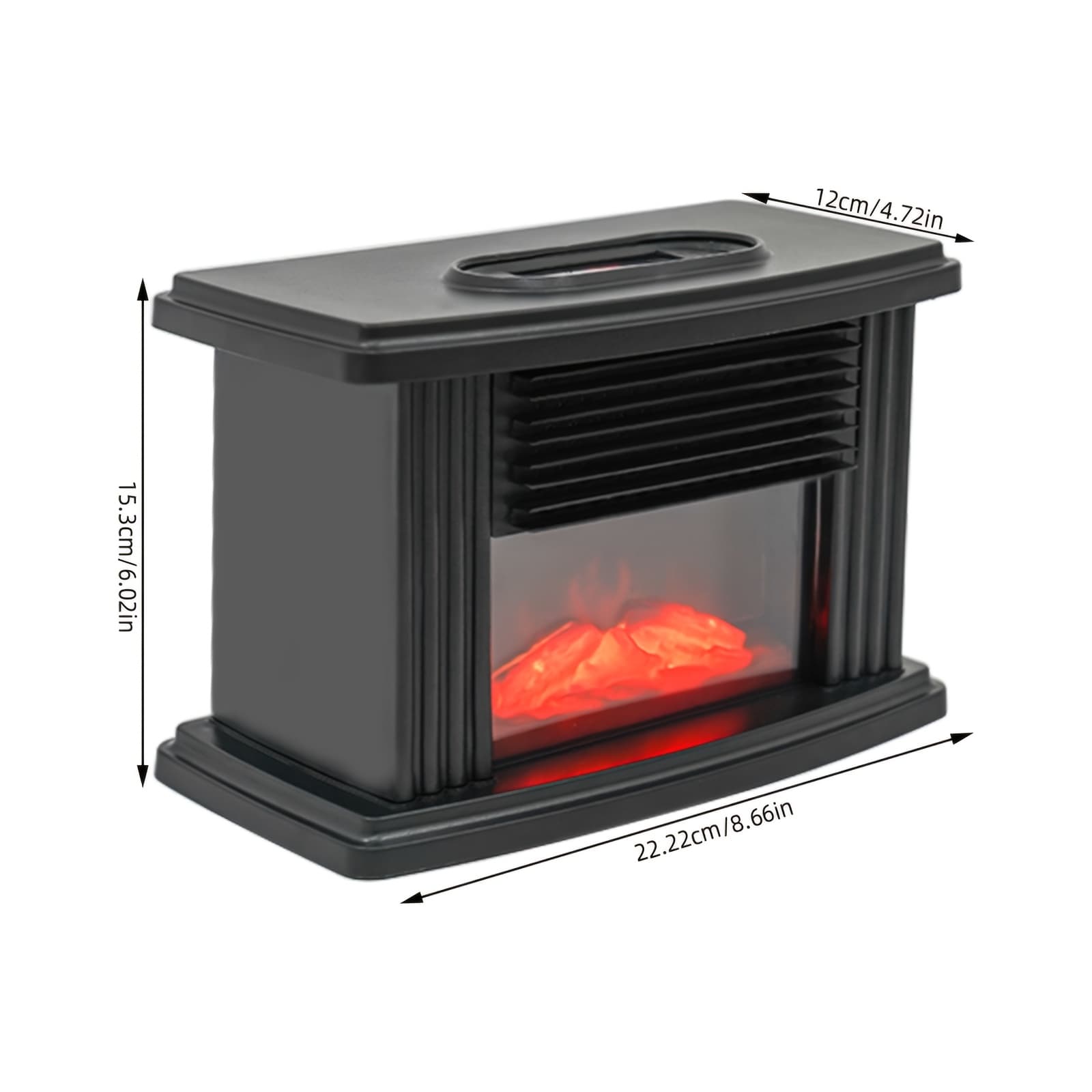 TEMU 1000w Electric Fireplace Standing Space Heater Stove 3d Flame Log Burner