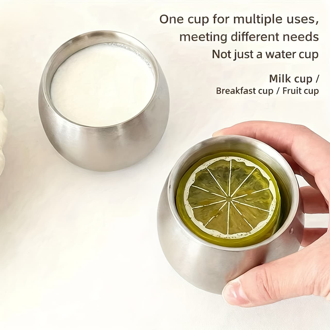 TEMU Stainless Steel Insulated Coffee Mug, Milk Cup, Heat-resistant Tea Cup, 304 Stainless Steel Coffee Mug, Juice Cup