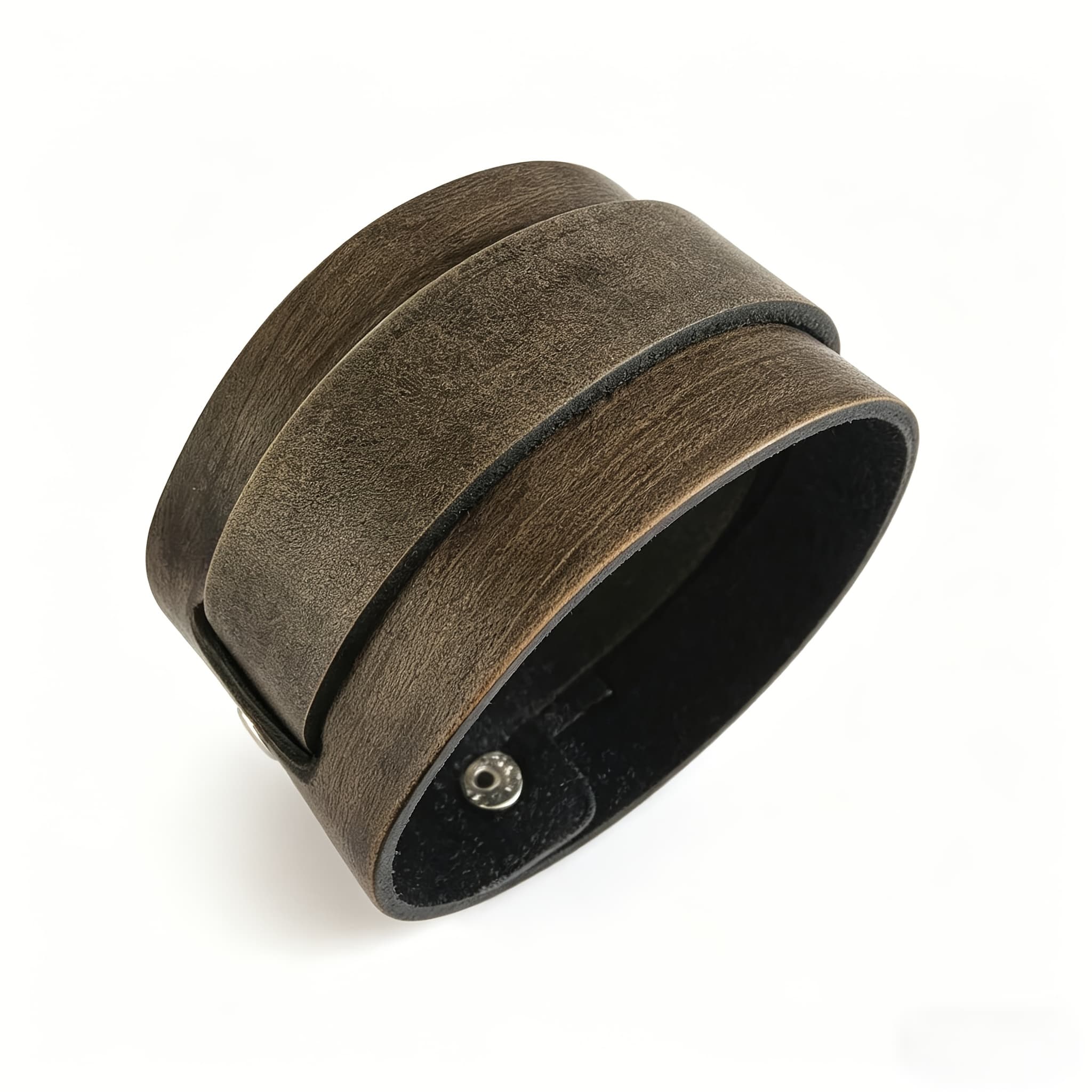 TEMU Double Layer Men's Bracelet, Genuine Leather Comfortable Bracelet