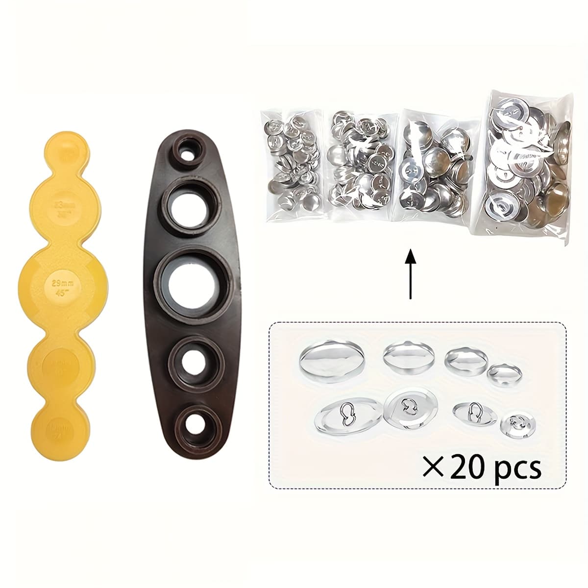 TEMU Ben Cover Button Set Includes Tools And Buttons, Button , Button Covers, Cover Buttons, Decorative Buttons, Handmade Plastic Molds For Pressing