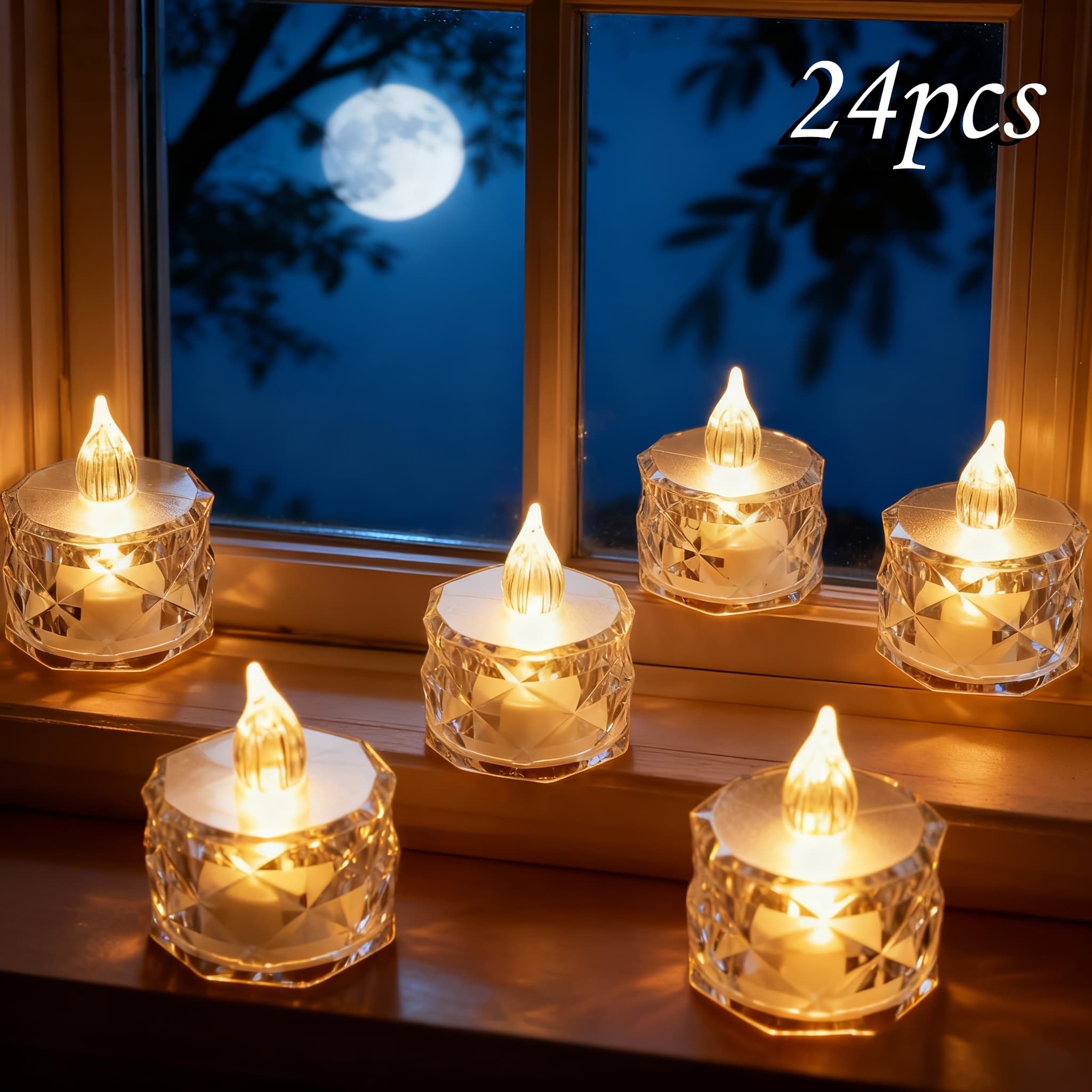 TEMU 24/72pack Safe Flameless Led Candles, Battery-operated Fake Tea Lights For Romantic Ambiance, Perfect For Proposals, Party Decor, Valentine's Day, And Indoor Celebrations