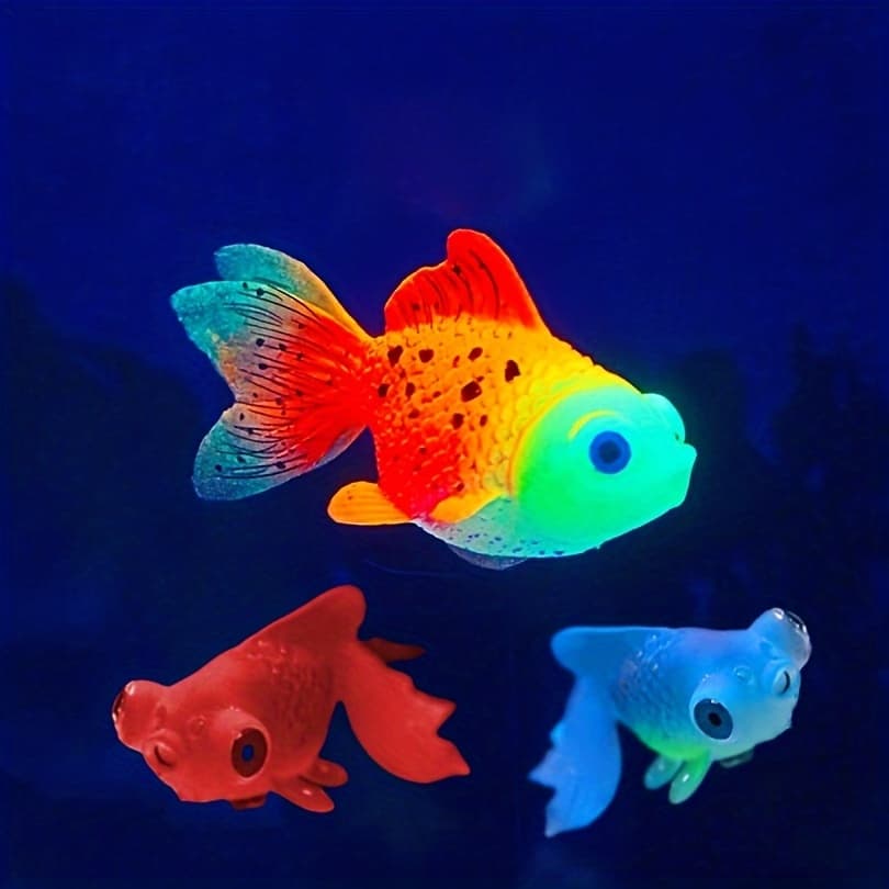 TEMU Random Color Aquarium Artificial Glowing Fish Realistic Moving Floating Colorful Goldfish
