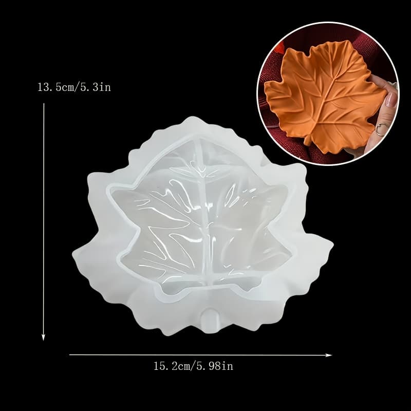 TEMU Big Silicone Mold In Of A Maple Leaf - Reusable, Long-lasting, Easy To Clean, Great For Resin, Plaster, Concrete, And Jewelry Creation, For Craft Projects And Supplies