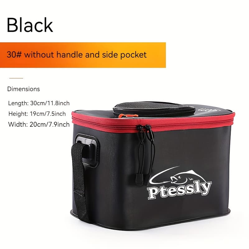 TEMU Portable Eva Fishing Bag, Collapsible Fishing Bucket, Live Fish Box, Camping Water Container, Fishing Tackle Storage Bag, Multi-functional Folding Fish Bucket Without Pump