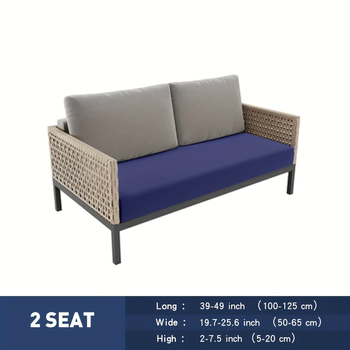 TEMU 1pc 1/2/3-seater Outdoor Sofa Cushion Cover
