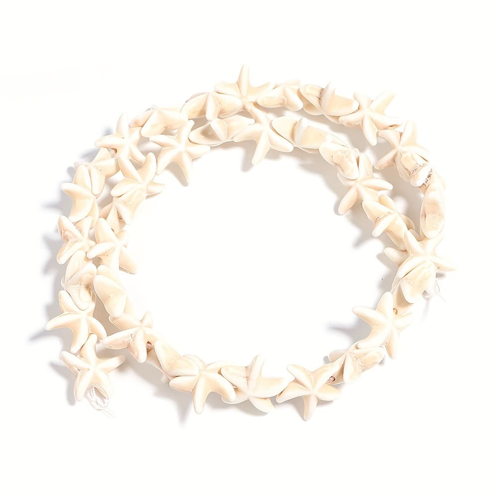 TEMU Natural Stone White Blue Multicolor Bead Strands, Beads And Bead Assortments, Individual Necklace Craft Handmade Jewelry Making Additions About 35pcs