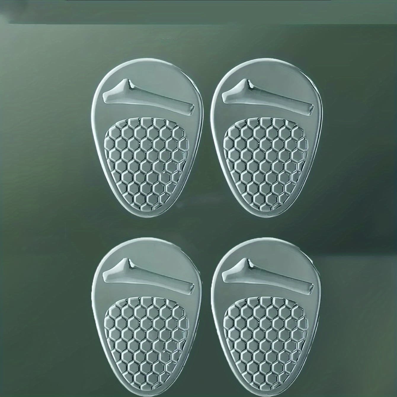 TEMU 4pcs Honeycomb Self-adhesive Anti-slip Insoles - Shock-absorbing Cushion Pads For High Heels, Sandals & Casual Shoes, Durable & Comfortable