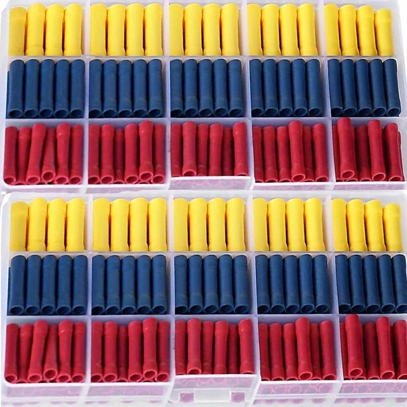 TEMU 200pcs Straight Butt Wire Terminal Splice Crimp Insulated Copper Cold Press Terminals Electrical Wire Connector