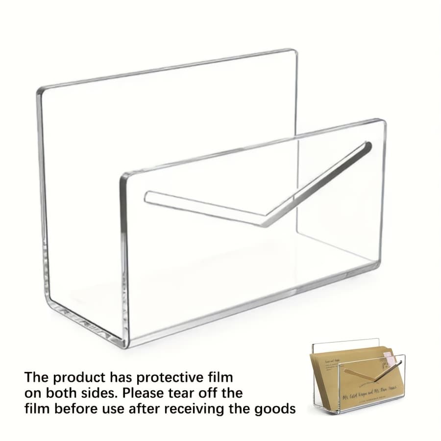 TEMU 1 Acrylic Mail Rack, Envelope Rack, Transparent Acrylic Document Letter Storage Box, Desktop Upright Envelope Mail Rack, Lightweight Desktop Bill , Suitable For Home Office And School