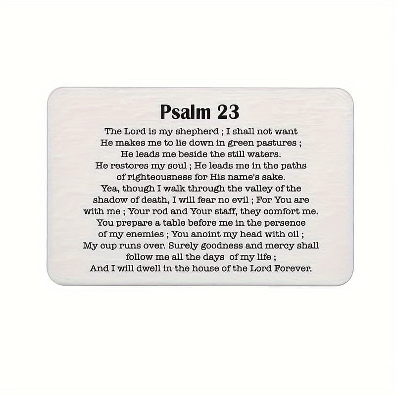TEMU Psalm 23 Engraved Stainless Steel Wallet Card - Inspirational Christian Gift For Easter And Birthdays