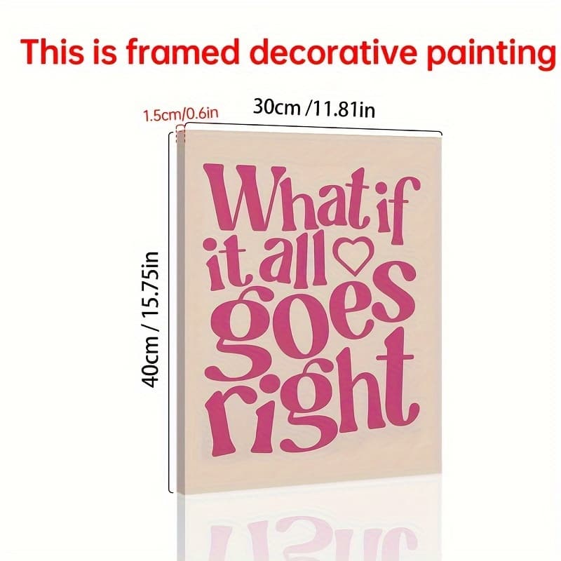 TEMU 1pc Right Ready To Hang Unique Room Decoration, Add A Touch Of , , Uplifting , Vibrant Wall Decor, Beautiful Artwork,