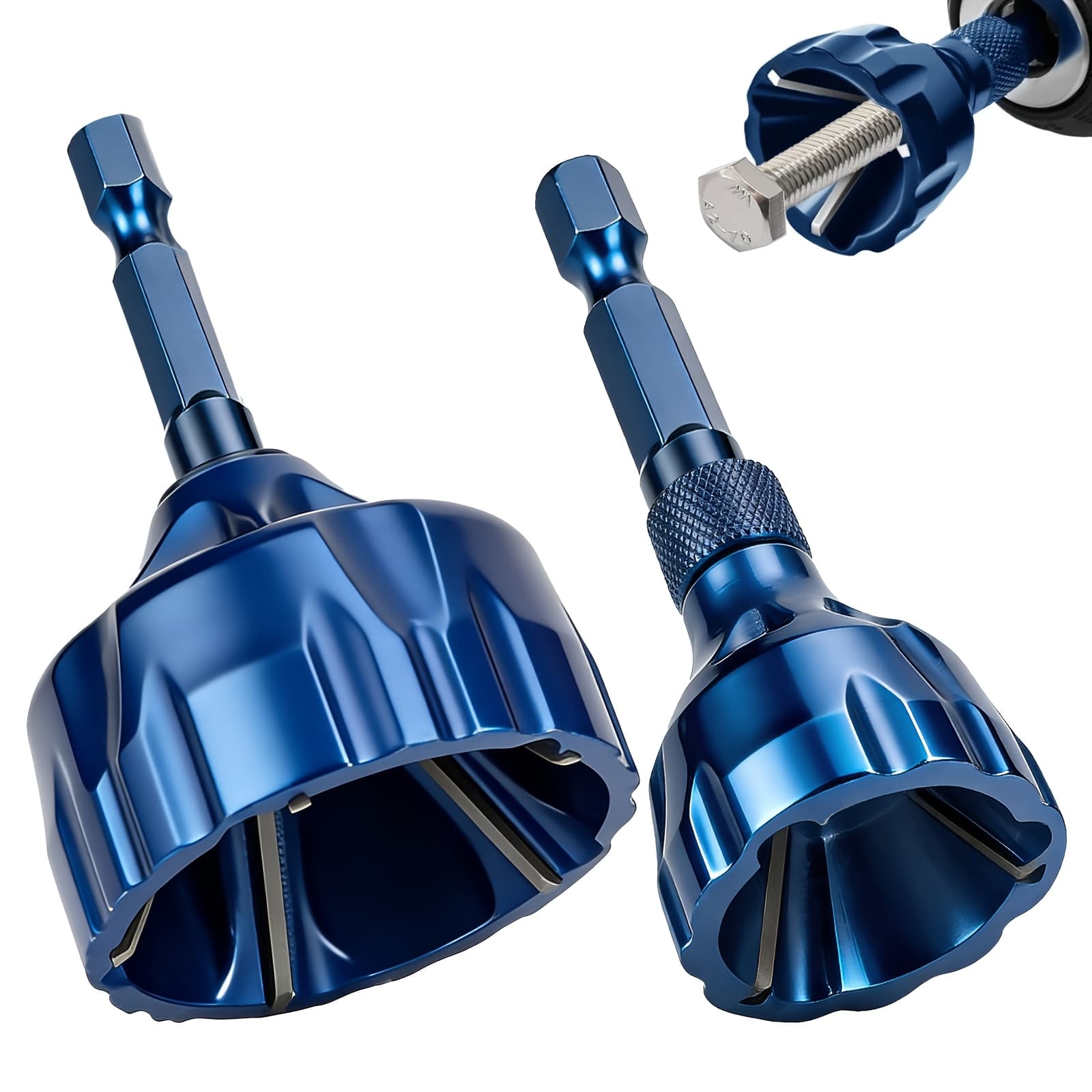 TEMU 2pcs Hex Deburring Chamfer Tool, 3-20mm & 15-35mm Chamfering Tool, Steel Deburr Tool For All Thread, For All Metal Rod, Pipe, Pvc & 3d Printing, Thread Repair Tool