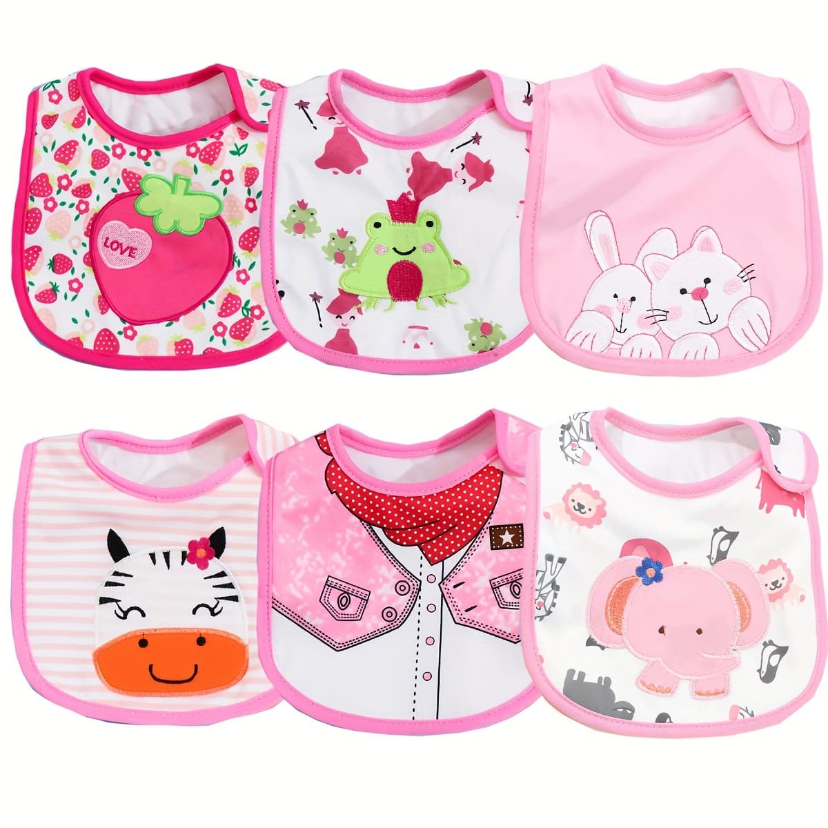 TEMU Random Pattern 6pcs Set Of Baby Bibs, Newborn Bibs, Children's Infant Bibs, Aprons