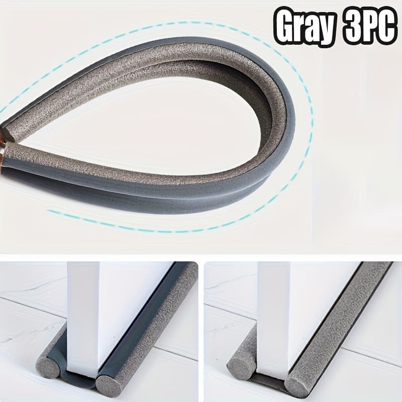 TEMU 3/6pcs Of Door Bottom Sealing Strips, Trimming, Flexible Leather Foam Strips, Bottom Sealing Strips, Sound Insulation Strips, Suitable For Bedroom Door Bottom Windproof And Insect Prevention