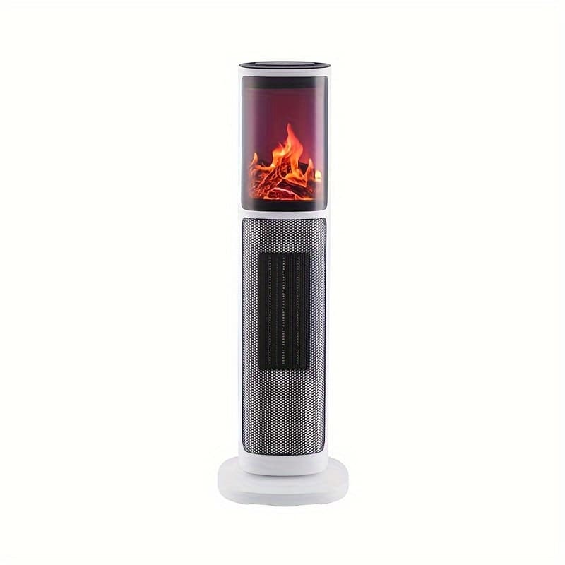 TEMU Indoor , A 750/1500w Ceramic Space Heater Featuring A Thermostat And , With A Digital Display, Realistic 3d Flame Effect, Timer, And Remote Control