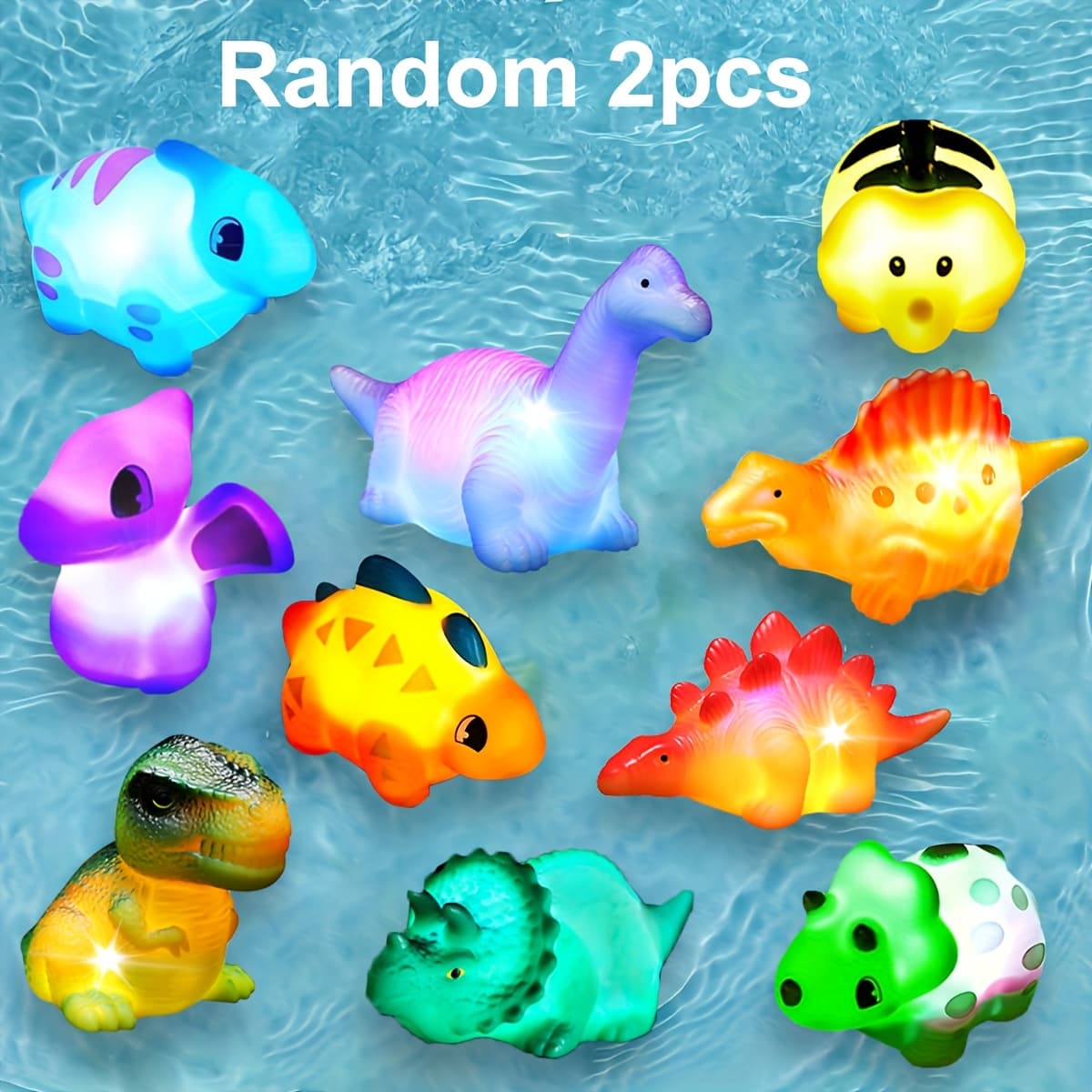 TEMU 2/4/6/8/12pcs Light-up Floating Dinosaur Bath Toys Set For Kids Child Nephew In Birthday Christmas Easter, Great Bathtub Shower Pool Bath Toy For Children Preschool Random Color